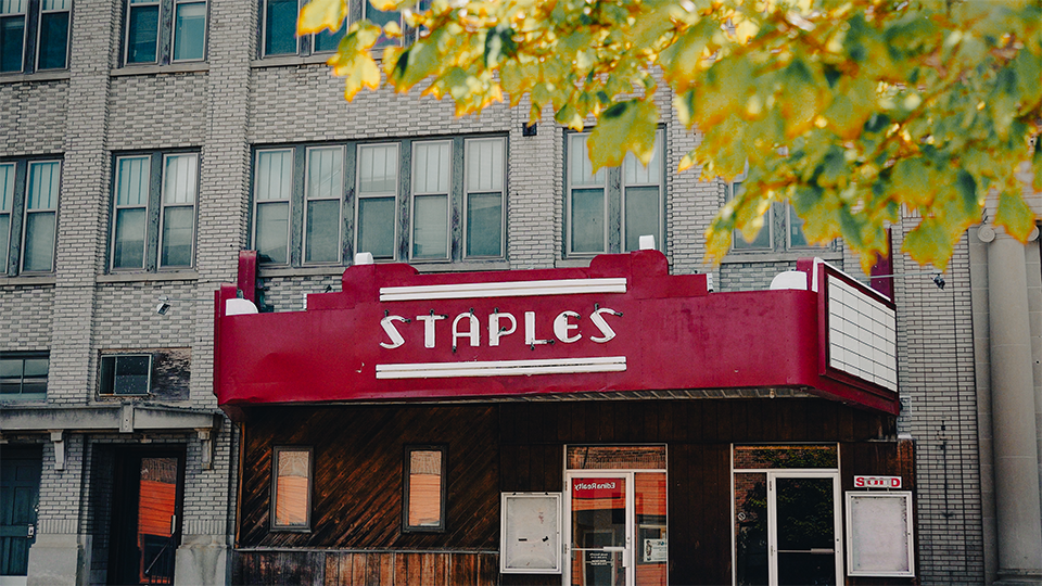 Red Awning in Downtown Staples