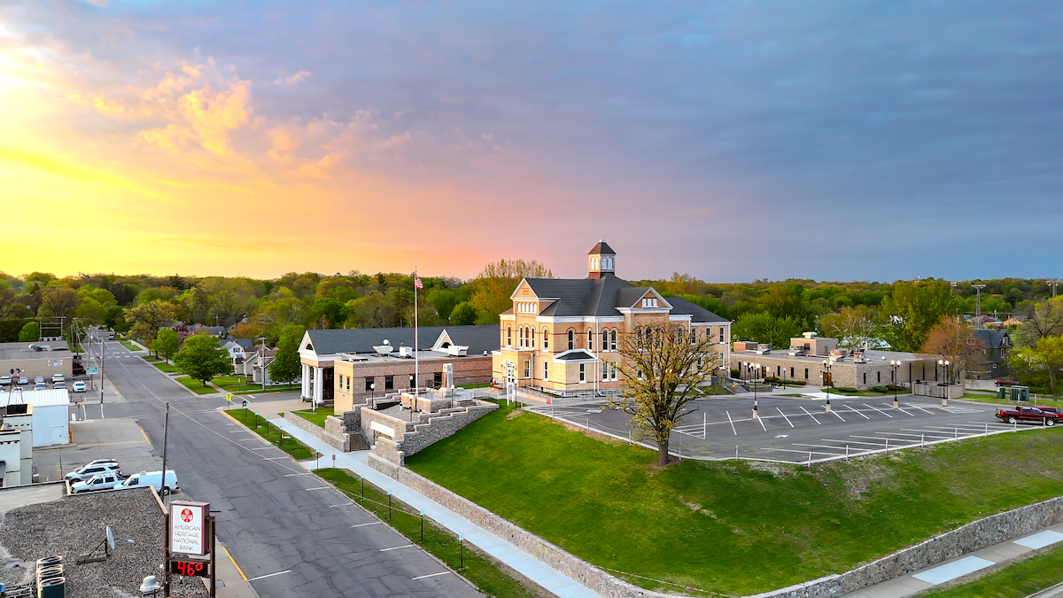 Aerial view of Todd County Courthouse in Minnesota