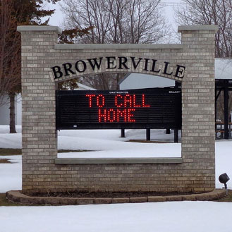 Browerville City Sign stating: To Call Home
